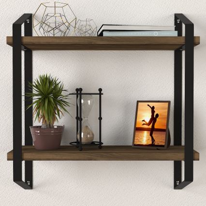 Wall shelf ARNO 47x45 cm brown/black