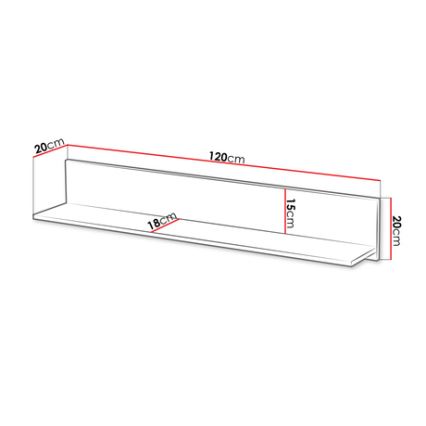 Wall shelf ARUBA 20x120 cm beige