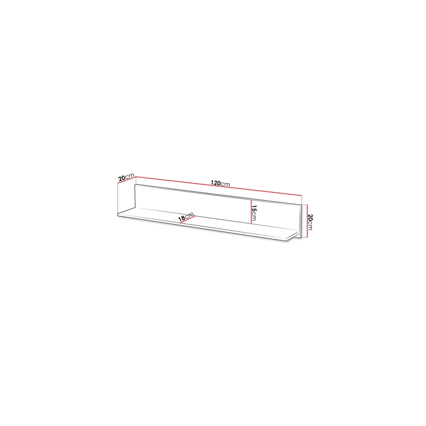 Wall shelf ARUBA 20x120 cm beige