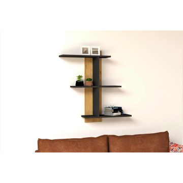 Wall shelf BAHRO 90x111 cm anthracite/brown