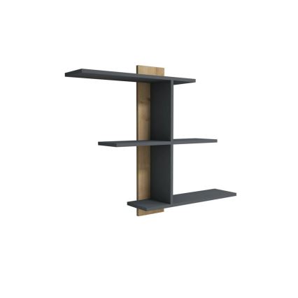 Wall shelf BAHRO 90x111 cm anthracite/brown