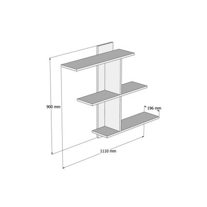 Wall shelf BAHRO 90x111 cm anthracite/brown