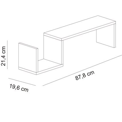 Wall shelf BIENCE 21,4x87,8 cm white