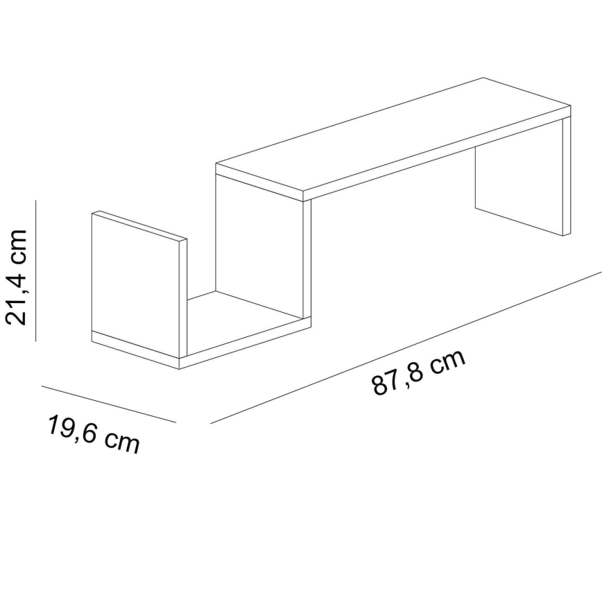 Wall shelf BIENCE 21,4x87,8 cm white