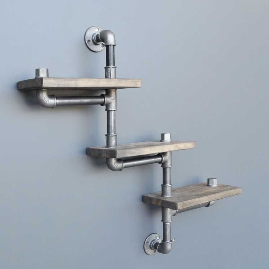 Wall shelf BORU 65x68 cm spruce/grey