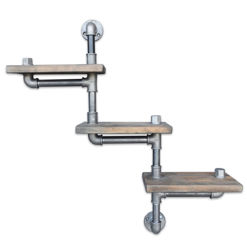 Wall shelf BORU 65x68 cm spruce/grey