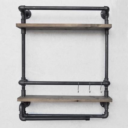 Wall shelf BORU 67x60 cm brown/black