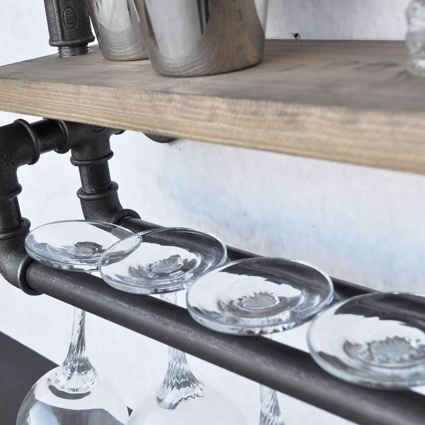 Wall shelf BORU 67x60 cm brown/black