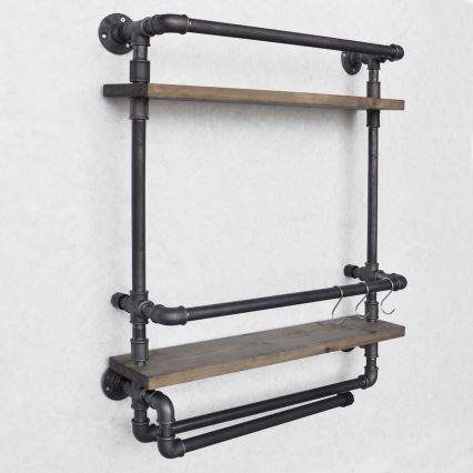 Wall shelf BORU 67x60 cm brown/black