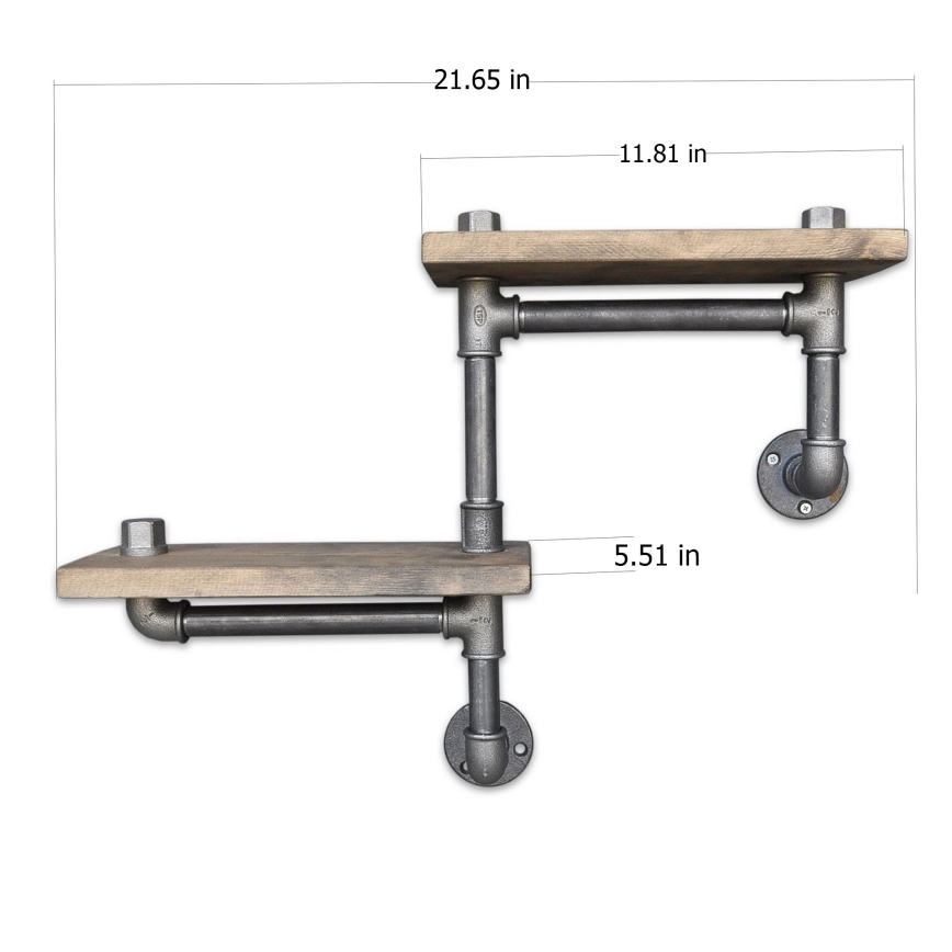 Wall shelf BORURAF 30x55 cm spruce