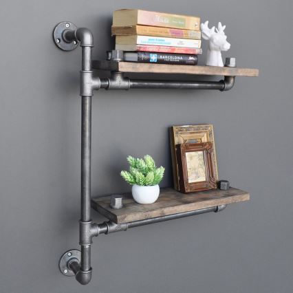 Wall shelf BORURAF 47x60 cm brown