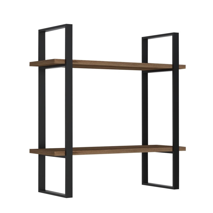 Wall shelf BUBA 70x70 cm brown/anthracite
