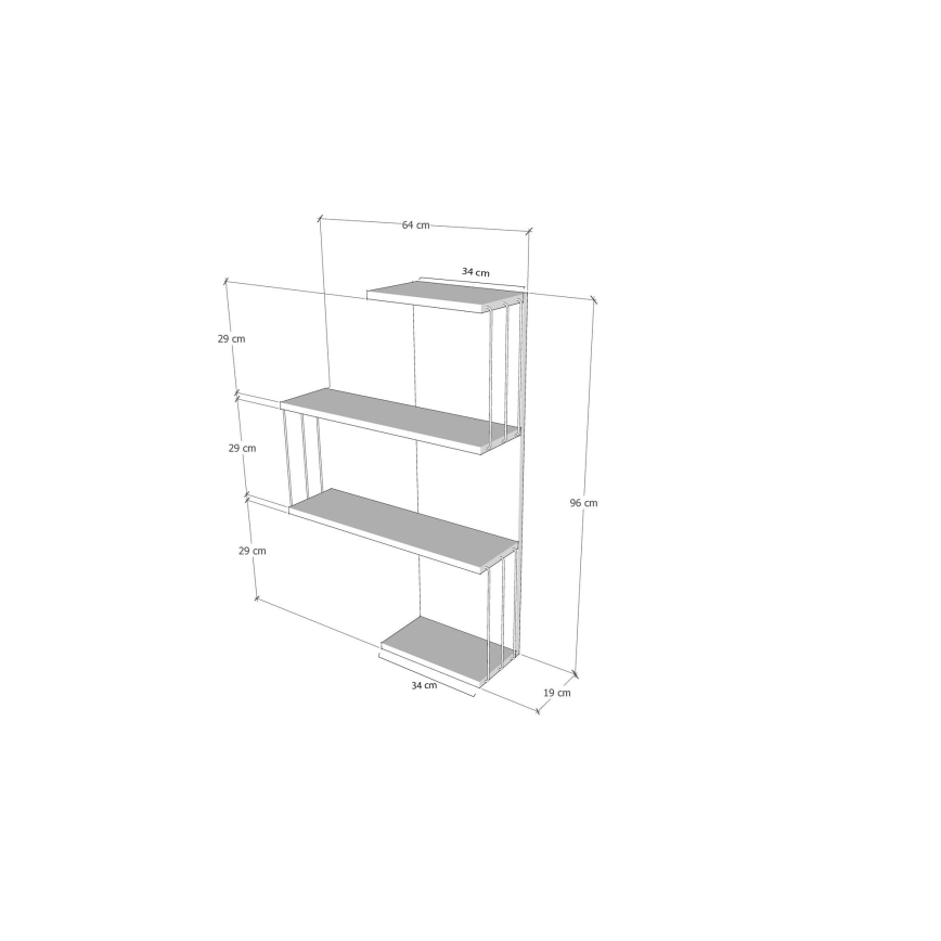 Wall shelf CAMBEL 96x64 cm brown