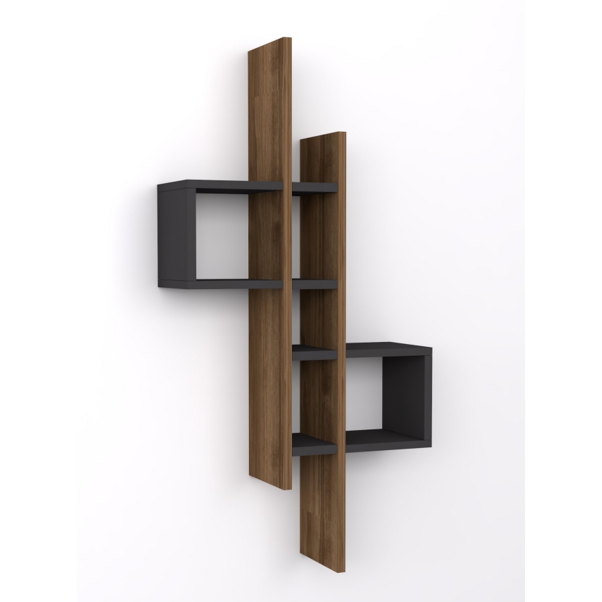 Wall shelf EMSE 108x53,8 cm brown/anthracite