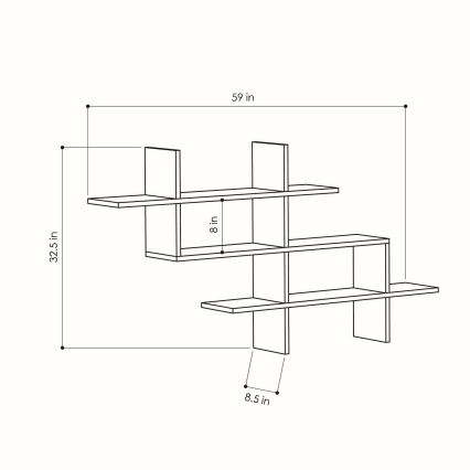 Wall shelf HALIC 82x150 cm oak