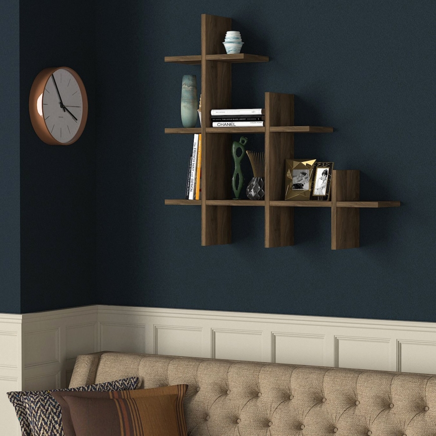 Wall shelf JUKE 80x81,8 cm brown