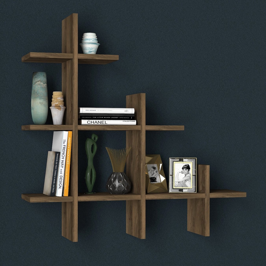 Wall shelf JUKE 80x81,8 cm brown