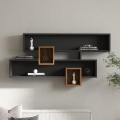 Wall shelf KAREN 120x72,2 cm anthracite/brown