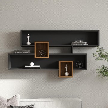 Wall shelf KAREN 120x72,2 cm anthracite/brown