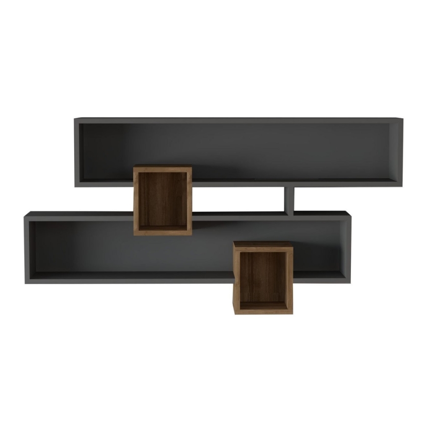 Wall shelf KAREN 120x72,2 cm anthracite/brown