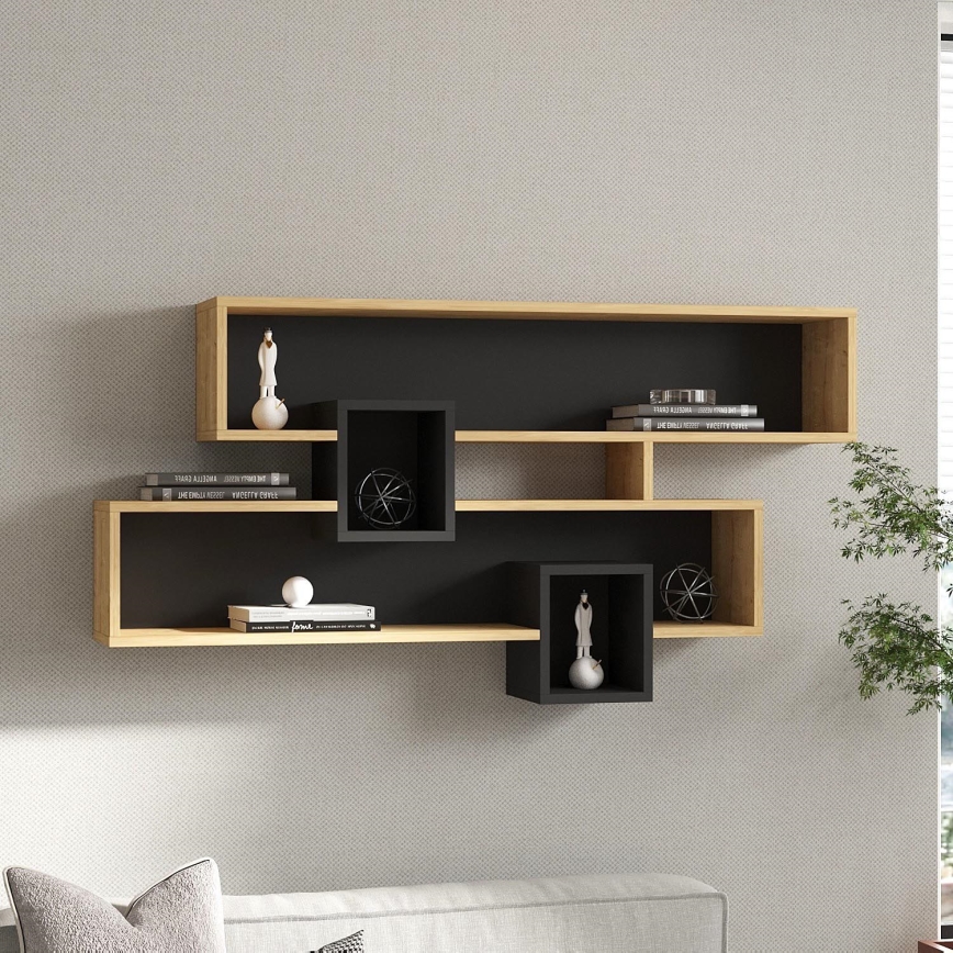 Wall shelf KAREN 120x72,2 cm brown/anthracite