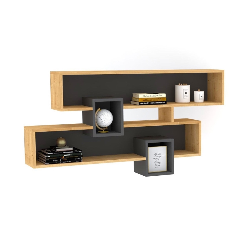 Wall shelf KAREN 120x72,2 cm brown/anthracite