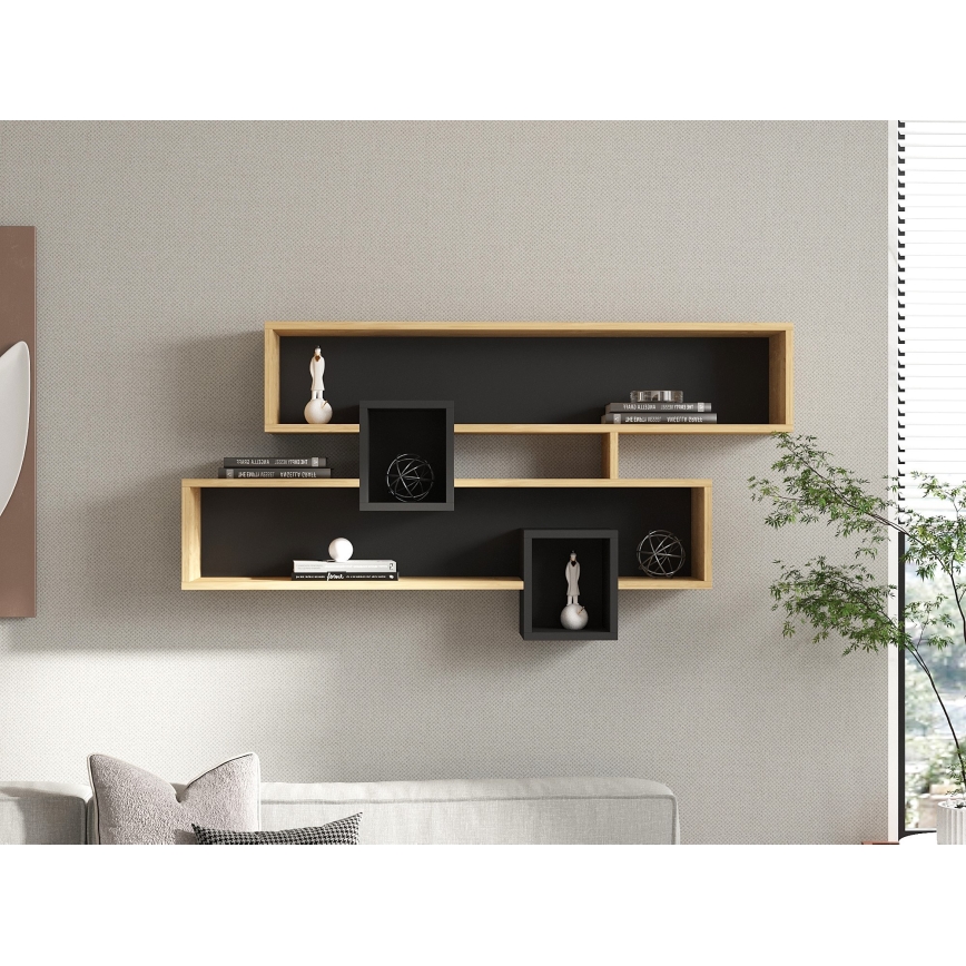 Wall shelf KAREN 120x72,2 cm brown/anthracite