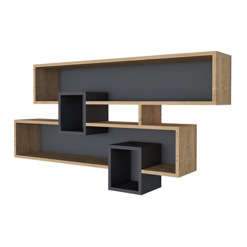 Wall shelf KAREN 120x72,2 cm brown/anthracite