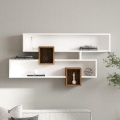 Wall shelf KAREN 120x72,2 cm white/brown