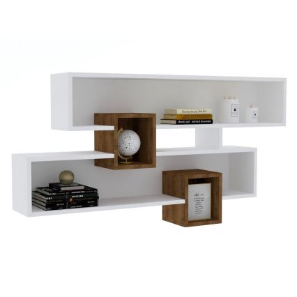 Wall shelf KAREN 120x72,2 cm white/brown