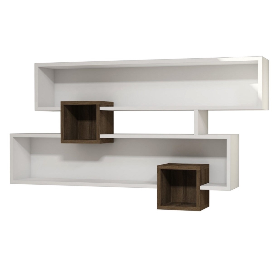 Wall shelf KAREN 120x72,2 cm white/brown