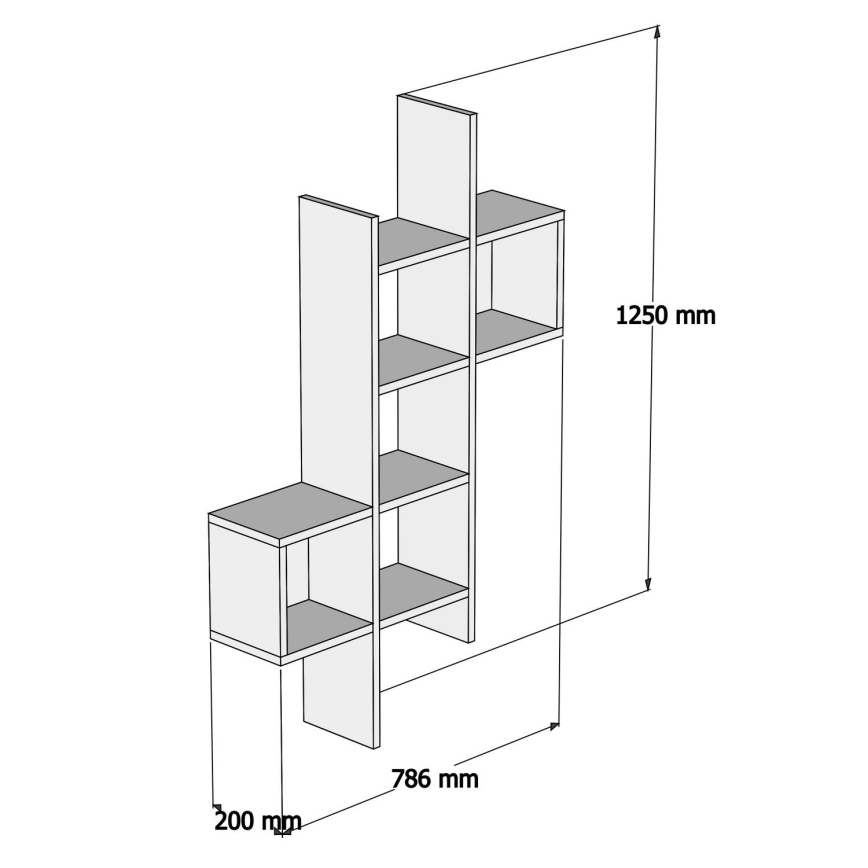 Wall shelf KENO 125x79 cm brown