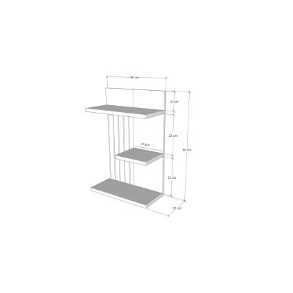 Wall shelf KINIK 60x40 cm white