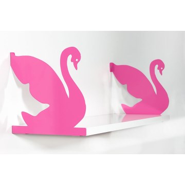 Wall shelf KUGU 20x60 cm pink/white