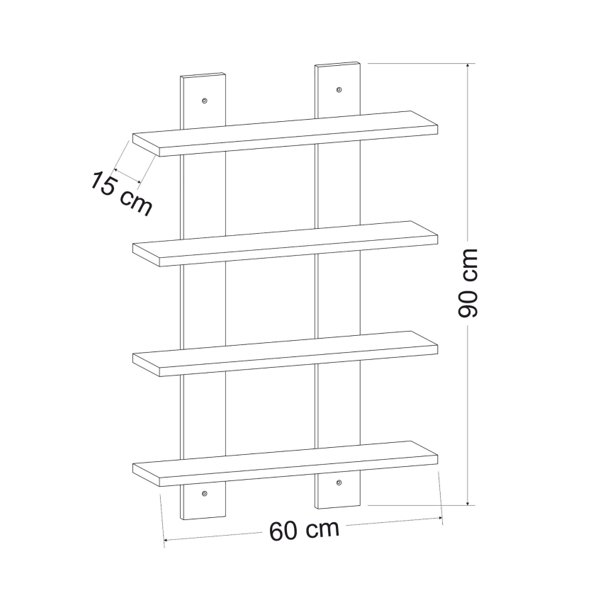 Wall shelf LAUREL 90x60 cm white
