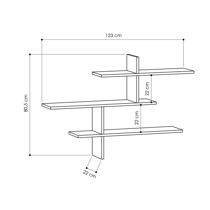 Wall shelf LEO 80,5x123 cm anthracite