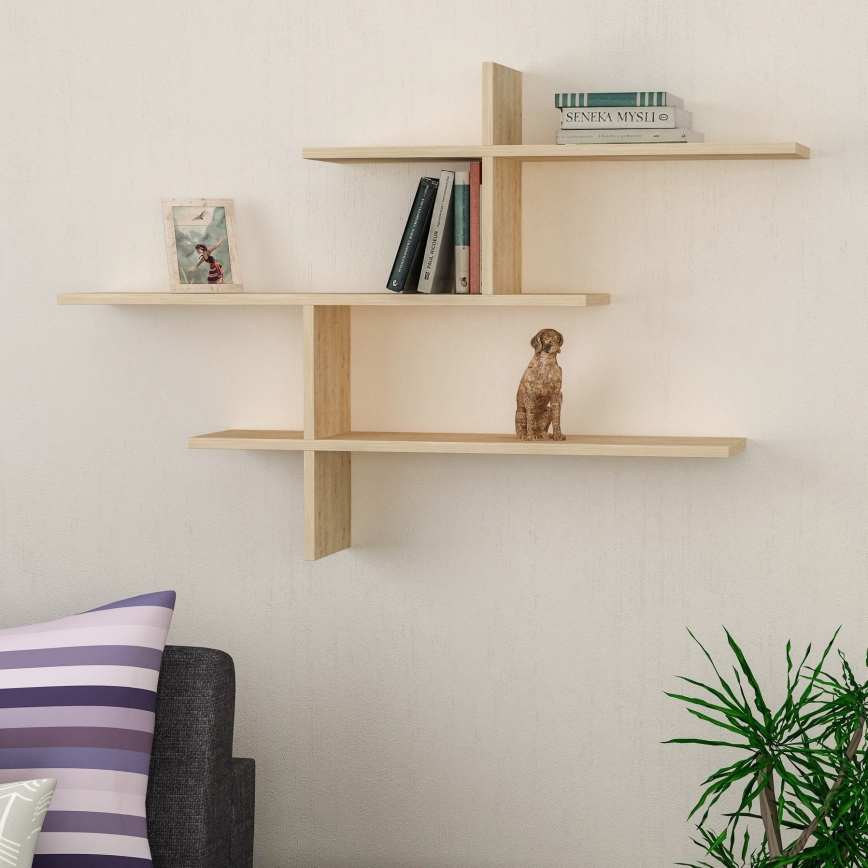 Wall shelf LEO 80,5x123 cm oak