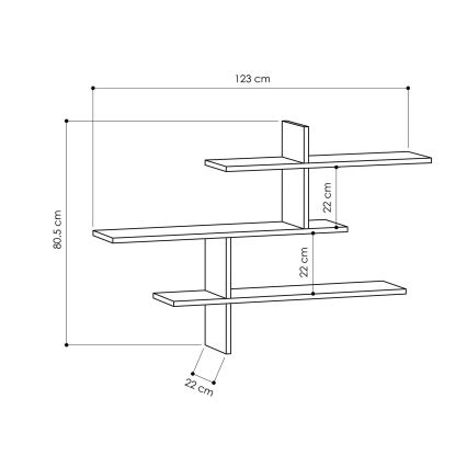 Wall shelf LEO 80,5x123 cm oak
