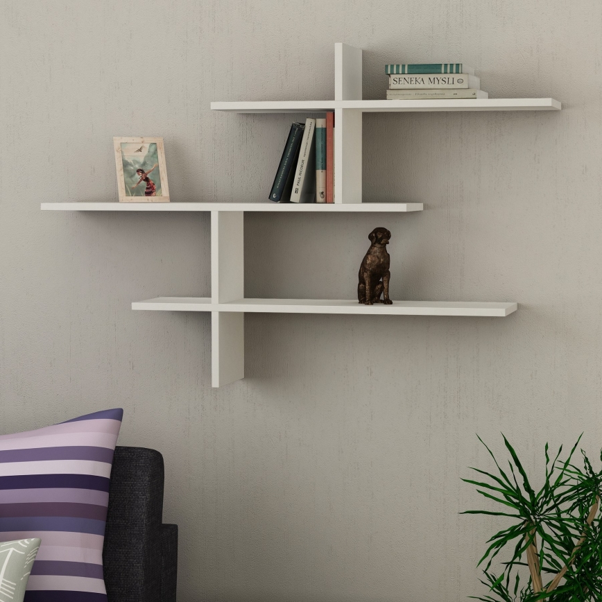 Wall shelf LEO 80,5x123 cm white