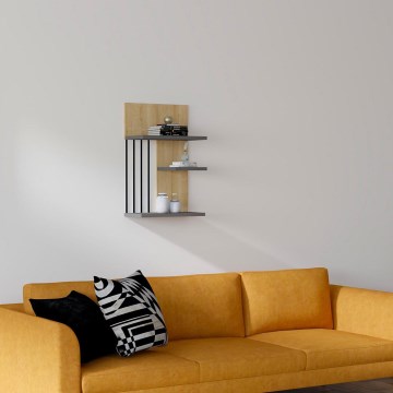 Wall shelf NEZMA 60x40 cm beige/anthracite