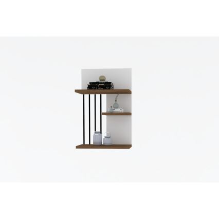 Wall shelf NEZMA 60x40 cm white/brown/black