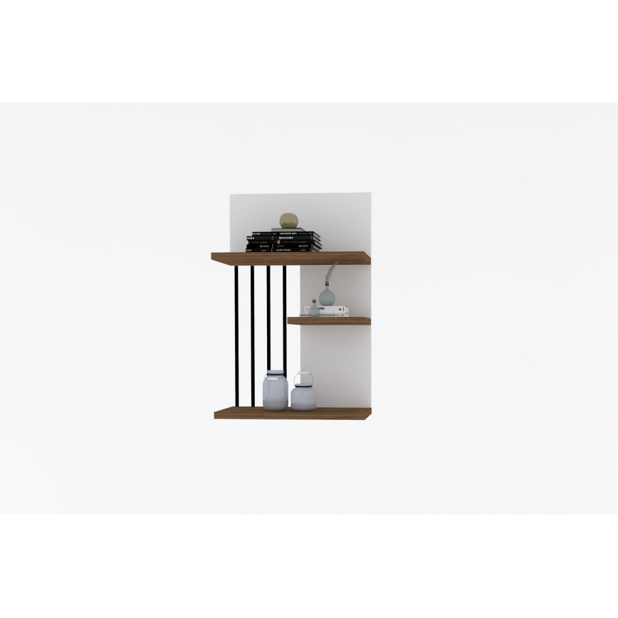 Wall shelf NEZMA 60x40 cm white/brown/black