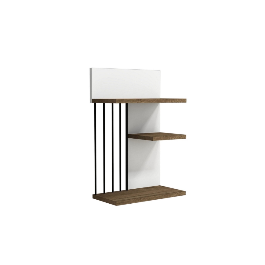 Wall shelf NEZMA 60x40 cm white/brown/black