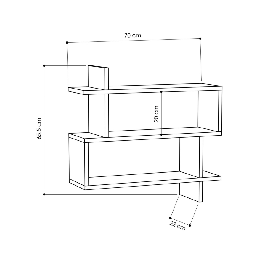 Wall shelf PARALEL 65,5x70 cm brown