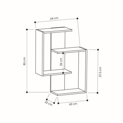 Wall shelf PARANOID 85x64 cm brown/anthracite