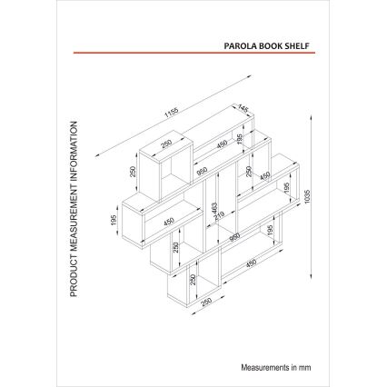 Wall shelf PAROLA 103,5x115,5 cm white