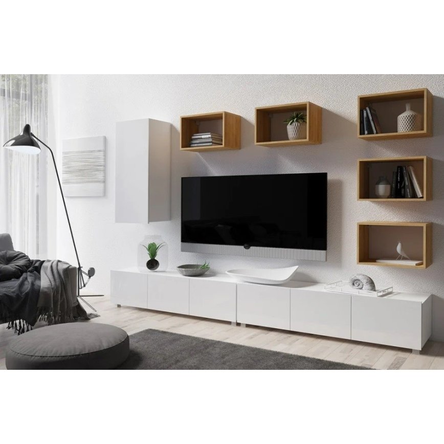 Wall shelf PAVO 32,5x50 cm gold oak
