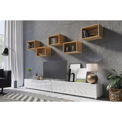 Wall shelf PAVO 32,5x50 cm gold oak