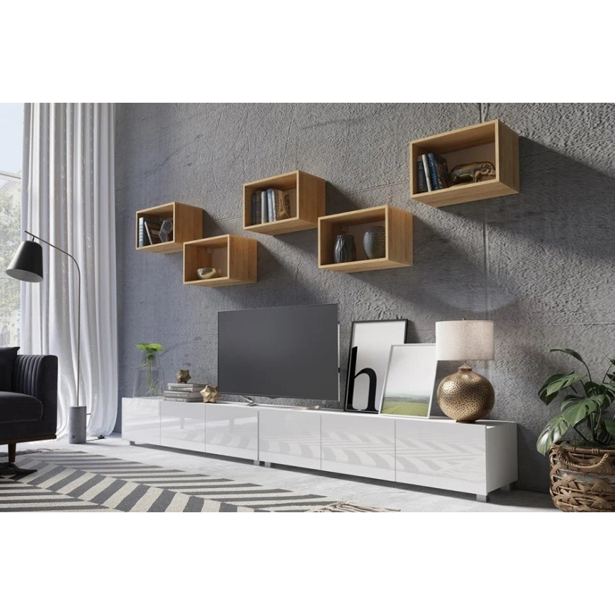 Wall shelf PAVO 32,5x50 cm gold oak