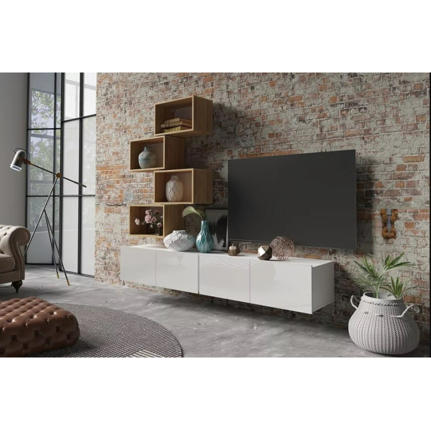 Wall shelf PAVO 32,5x50 cm gold oak